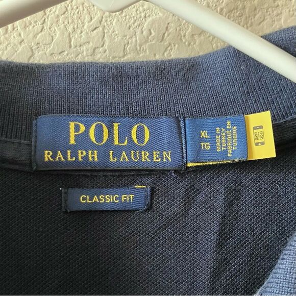 Ralph Lauren Navy Blue Striped Old Money Business Casual Classic Polo Shirt XL - Picture 4 of 4